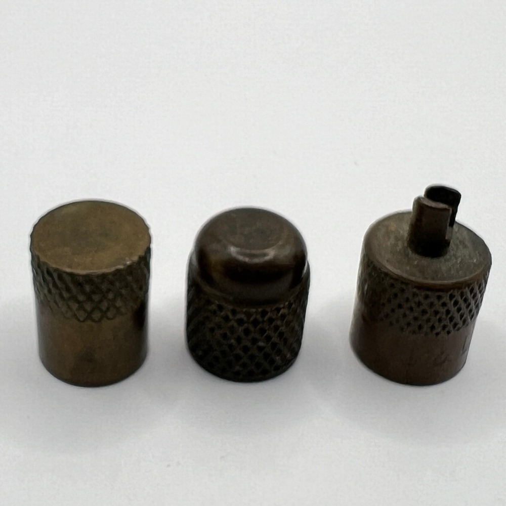 C & C‎ Core Stem Tool Plus Two Brass Tone Valve Stems Caps Auto Vintage